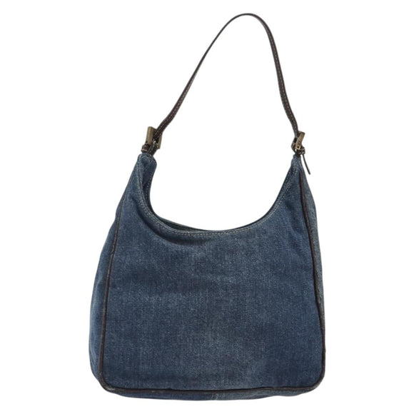 FENDI Hand Bag Denim Blue Auth 194002