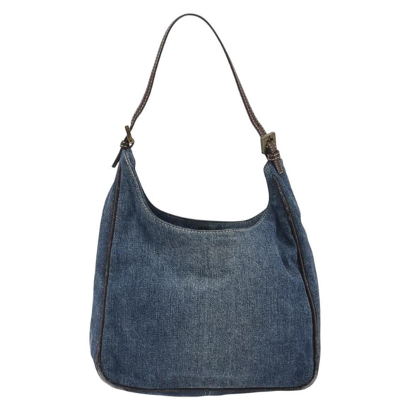 FENDI Hand Bag Denim Blue Auth 194002