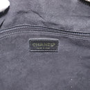CHANEL Choco Bar Hand Bag Cotton Black Gold CC Auth 194003A-17