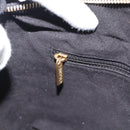 CHANEL Choco Bar Hand Bag Cotton Black Gold CC Auth 194003A-20