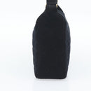 CHANEL Choco Bar Hand Bag Cotton Black Gold CC Auth 194003A-4