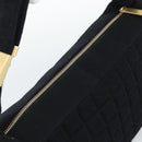 CHANEL Choco Bar Hand Bag Cotton Black Gold CC Auth 194003A-6