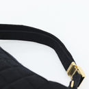 CHANEL Choco Bar Hand Bag Cotton Black Gold CC Auth 194003A-8