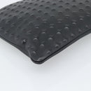 MCM Vicetos Logogram Clutch Bag PVC Leather Black Silver Auth 194004A-14