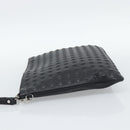 MCM Vicetos Logogram Clutch Bag PVC Leather Black Silver Auth 194004A-3