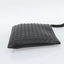 MCM Vicetos Logogram Clutch Bag PVC Leather Black Silver Auth 194004A-4