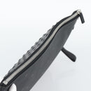 MCM Vicetos Logogram Clutch Bag PVC Leather Black Silver Auth 194004A-6