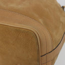 CELINE Shoulder Bag Leather Beige Gold Auth 194005-9