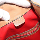 CELINE Shoulder Bag Leather Beige Gold Auth 194005-17