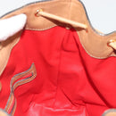 CELINE Shoulder Bag Leather Beige Gold Auth 194005-18