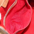 CELINE Shoulder Bag Leather Beige Gold Auth 194005-21
