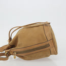 CELINE Shoulder Bag Leather Beige Gold Auth 194005-4