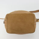 CELINE Shoulder Bag Leather Beige Gold Auth 194005-5