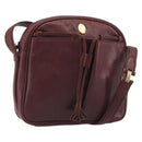 CARTIER Must Line Shoulder Bag Leather Bordeaux Gold Auth 194006-1