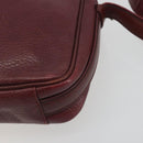 CARTIER Must Line Shoulder Bag Leather Bordeaux Gold Auth 194006-9