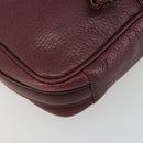 CARTIER Must Line Shoulder Bag Leather Bordeaux Gold Auth 194006-14