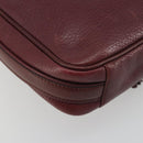 CARTIER Must Line Shoulder Bag Leather Bordeaux Gold Auth 194006-16