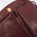 CARTIER Must Line Shoulder Bag Leather Bordeaux Gold Auth 194006-17
