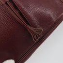 CARTIER Must Line Shoulder Bag Leather Bordeaux Gold Auth 194006-18