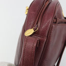 CARTIER Must Line Shoulder Bag Leather Bordeaux Gold Auth 194006-11