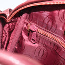 CARTIER Must Line Shoulder Bag Leather Bordeaux Gold Auth 194006-22