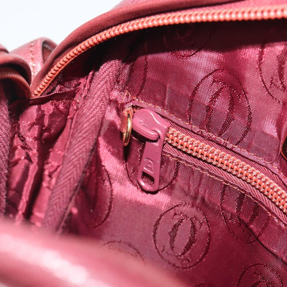 CARTIER Must Line Shoulder Bag Leather Bordeaux Gold Auth 194006