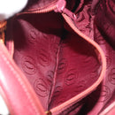 CARTIER Must Line Shoulder Bag Leather Bordeaux Gold Auth 194006-23