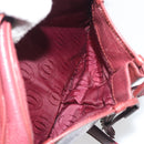 CARTIER Must Line Shoulder Bag Leather Bordeaux Gold Auth 194006-24