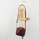 CARTIER Must Line Shoulder Bag Leather Bordeaux Gold Auth 194006-25