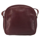 CARTIER Must Line Shoulder Bag Leather Bordeaux Gold Auth 194006-2