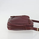 CARTIER Must Line Shoulder Bag Leather Bordeaux Gold Auth 194006-3