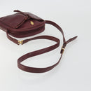 CARTIER Must Line Shoulder Bag Leather Bordeaux Gold Auth 194006-7