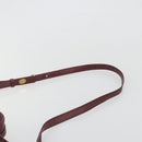 CARTIER Must Line Shoulder Bag Leather Bordeaux Gold Auth 194006-8
