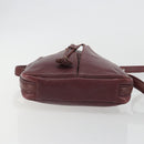 CARTIER Must Line Shoulder Bag Leather Bordeaux Gold Auth 194006-5