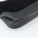 GUCCI Jackie Hand Bag Suede Black Silver 001 3346 Auth 194007-10