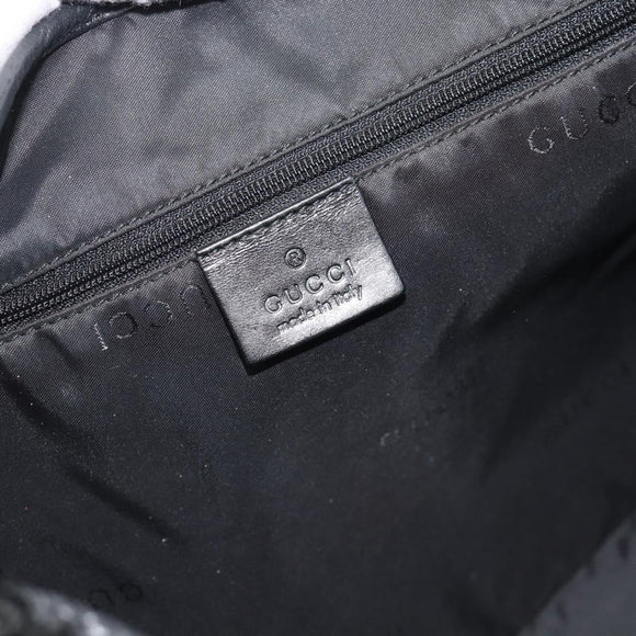 GUCCI Jackie Hand Bag Suede Black Silver 001 3346 Auth 194007