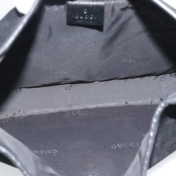 GUCCI Jackie Hand Bag Suede Black Silver 001 3346 Auth 194007