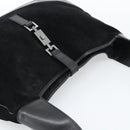 GUCCI Jackie Hand Bag Suede Black Silver 001 3346 Auth 194007-6