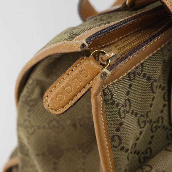 GUCCI GG Canvas Hand Bag Beige Gold 002 2854 0305 Auth 194010