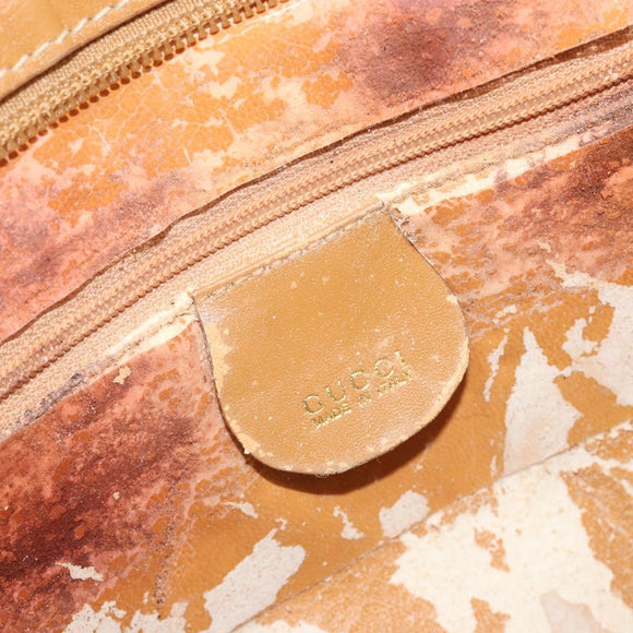 GUCCI GG Canvas Hand Bag Beige Gold 002 2854 0305 Auth 194010
