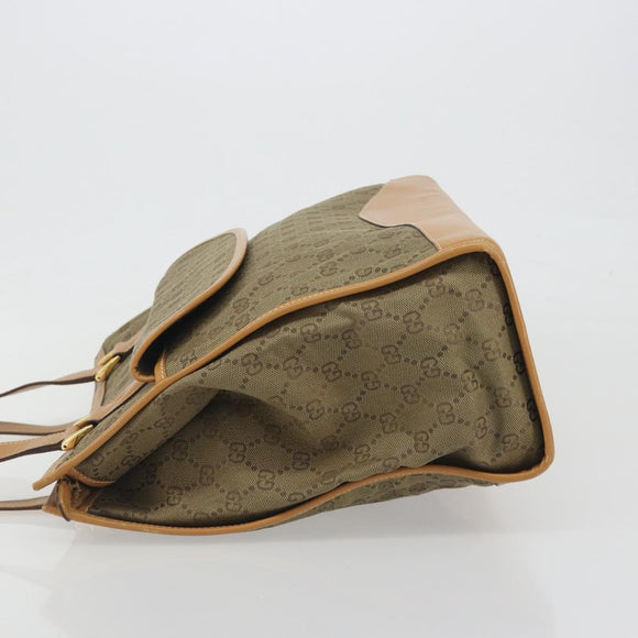 GUCCI GG Canvas Hand Bag Beige Gold 002 2854 0305 Auth 194010