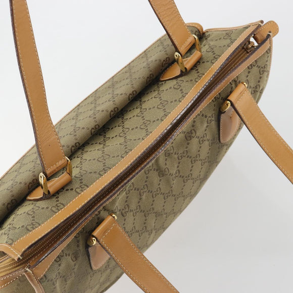 GUCCI GG Canvas Hand Bag Beige Gold 002 2854 0305 Auth 194010