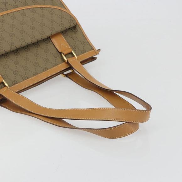 GUCCI GG Canvas Hand Bag Beige Gold 002 2854 0305 Auth 194010