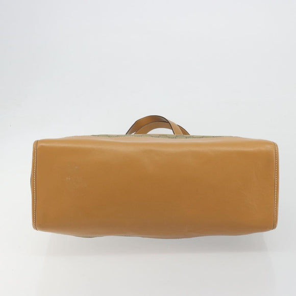 GUCCI GG Canvas Hand Bag Beige Gold 002 2854 0305 Auth 194010