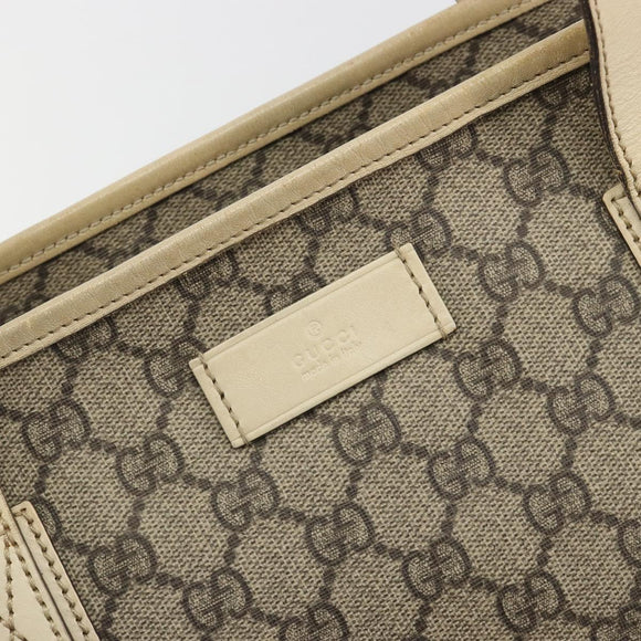 GUCCI GG Supreme Tote Bag PVC Beige 211137 Auth 194013