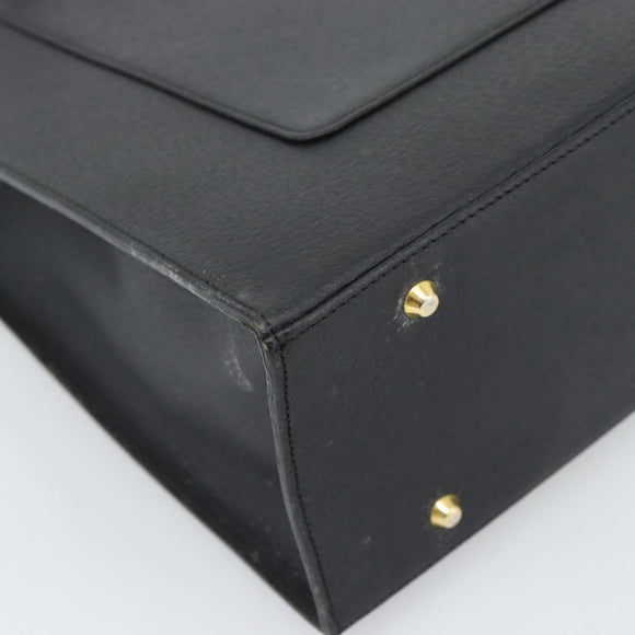 SAINT LAURENT Tote Bag Leather Black Gold Auth 194015