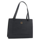 SAINT LAURENT Tote Bag Leather Black Gold Auth 194015-1