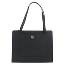 SAINT LAURENT Tote Bag Leather Black Gold Auth 194015-13