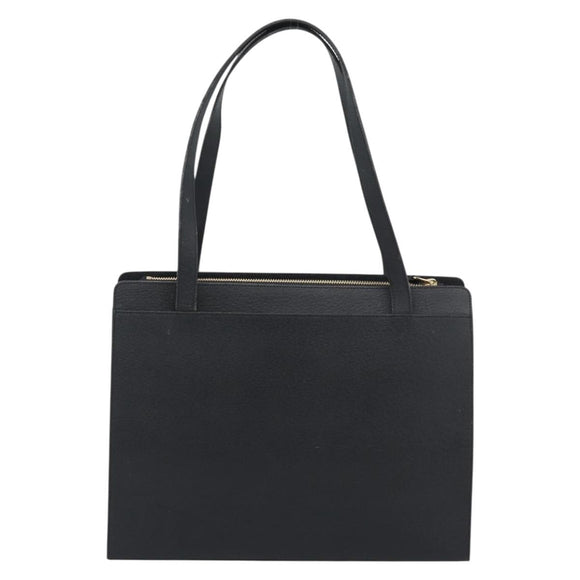 SAINT LAURENT Tote Bag Leather Black Gold Auth 194015