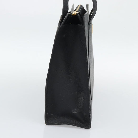 SAINT LAURENT Tote Bag Leather Black Gold Auth 194015